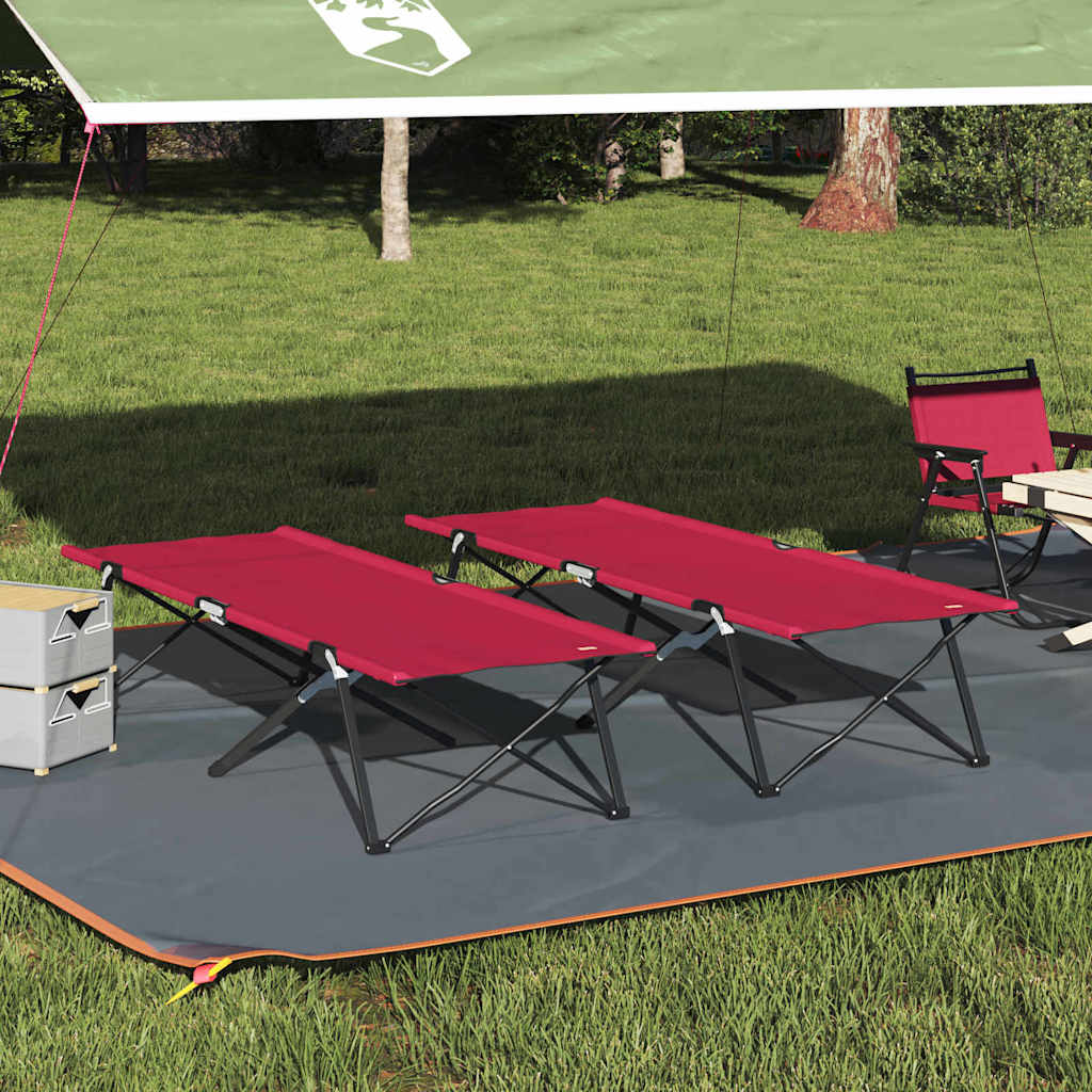 Klapp Schlafbett fürs Camping 2 stk. Rot 206 x 76 x 74 cm