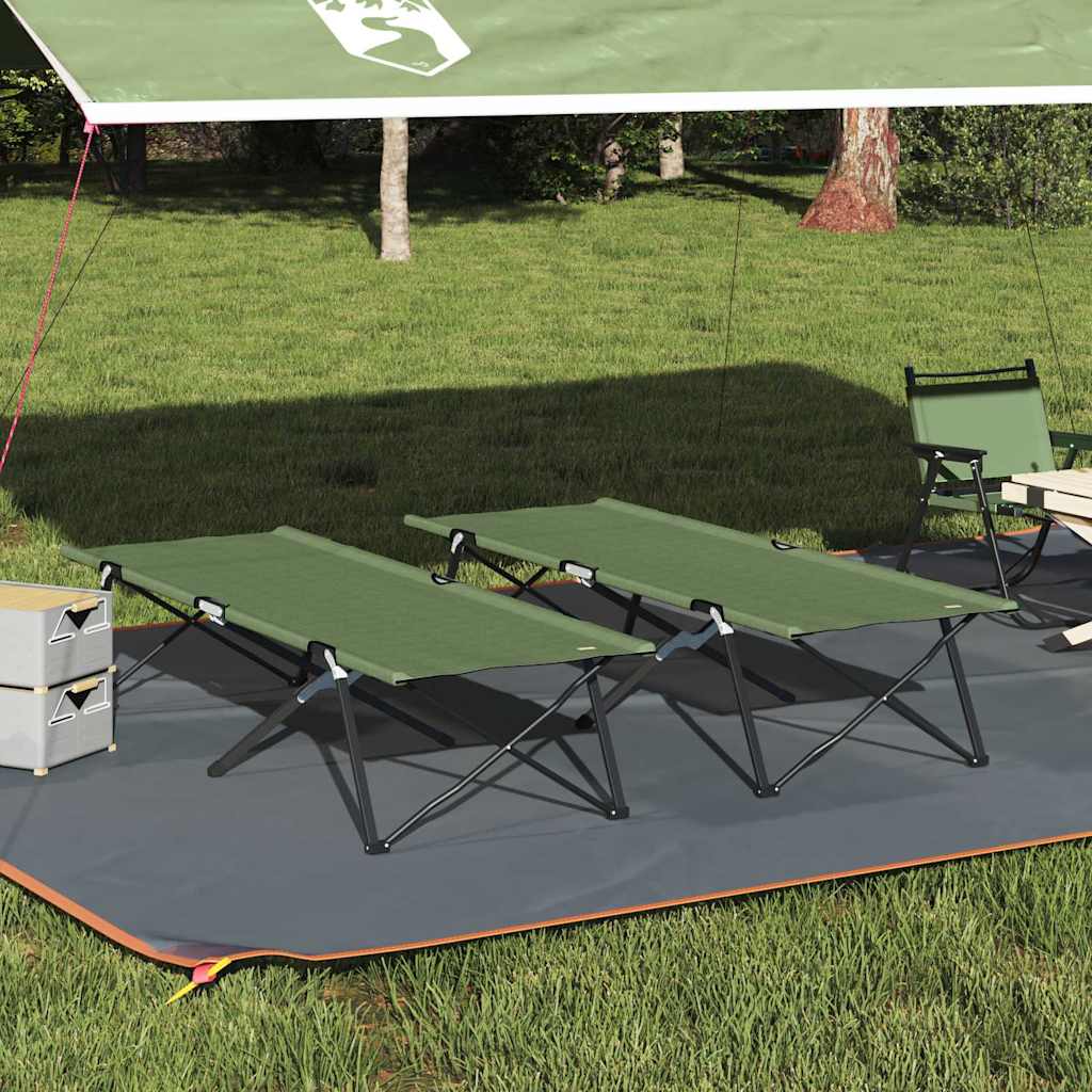 Klapp Schlafbett fürs Camping 2 stk. Grün 206 x 76 x 74 cm