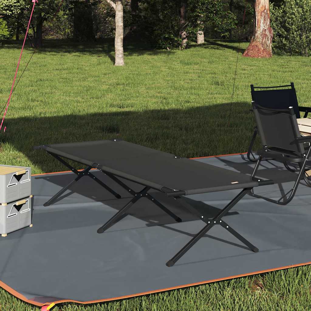 Klapp Schlafbett fürs Camping Schwarz 210 x 80 x 46 cm