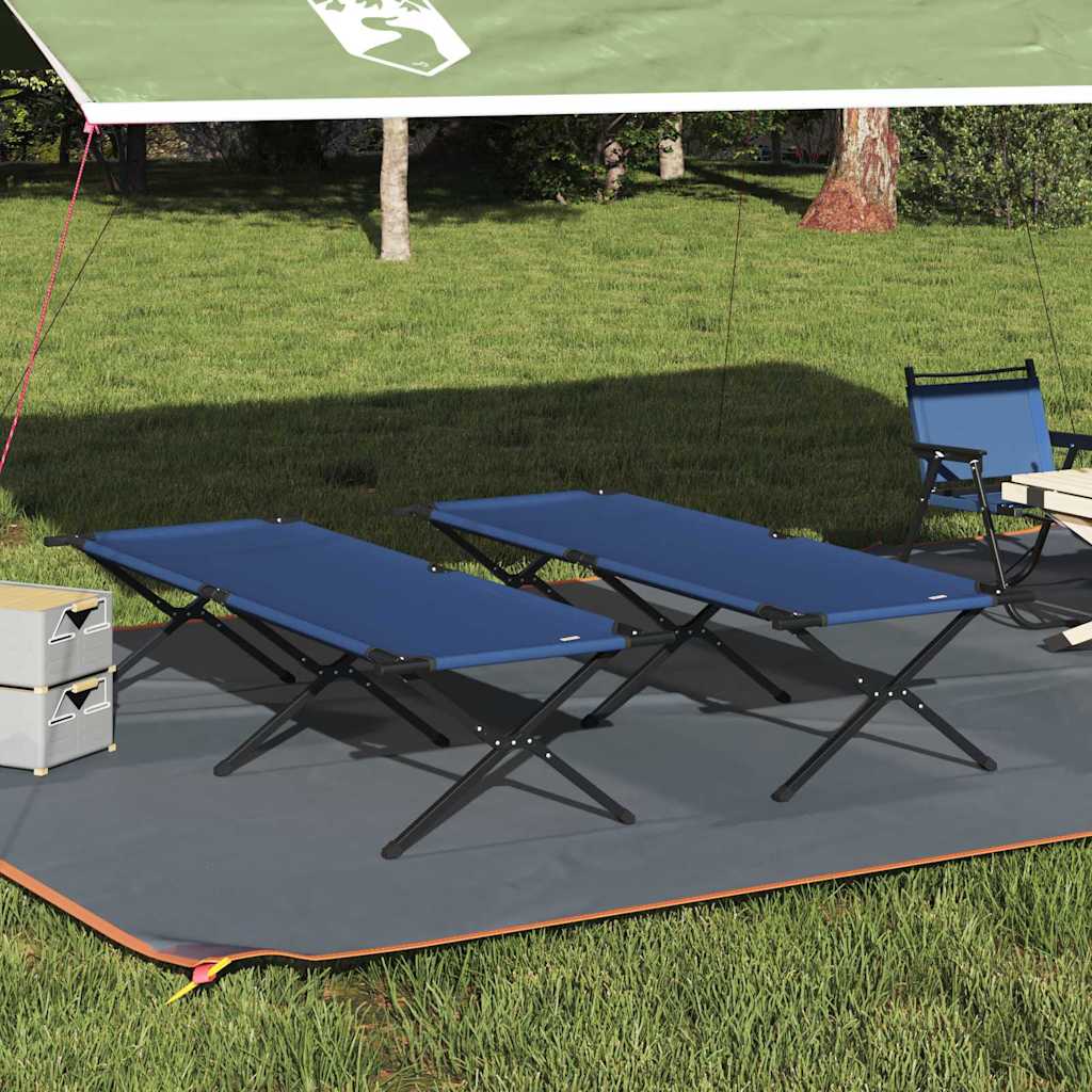 Klapp Schlafbett fürs Camping 2 stk. Blau 210 x 80 x 46 cm