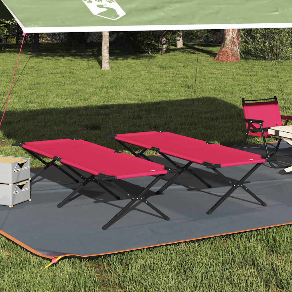Klapp Schlafbett fürs Camping 2 stk. Rot 210 x 80 x 46 cm