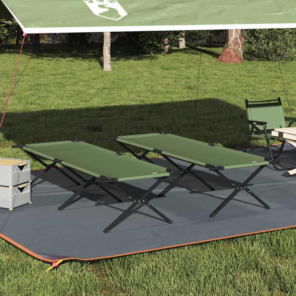 Klapp Schlafbett fürs Camping 2 stk. Grün 210 x 80 x 46 cm