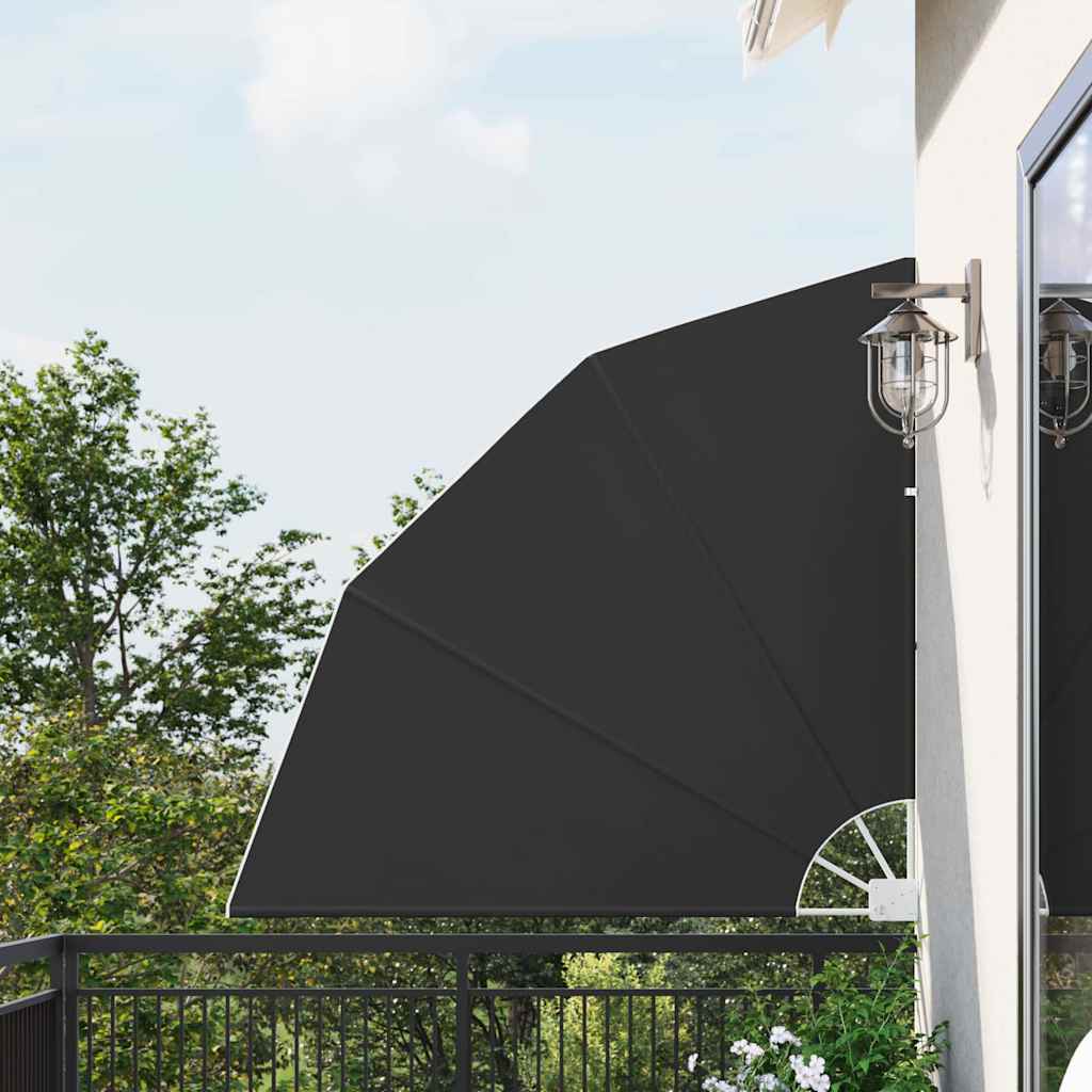 Balkon Sichtschutz 140 x 140 cm Polyester Schwarz