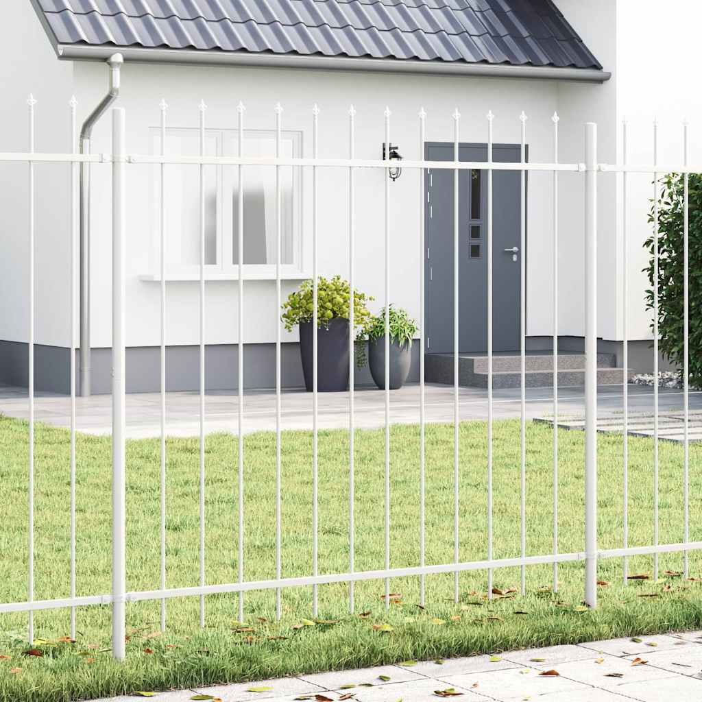 Gartenzaun WOERDEN 1,7 x 1,5 m Pulverbeschichteter Stahl Weiß