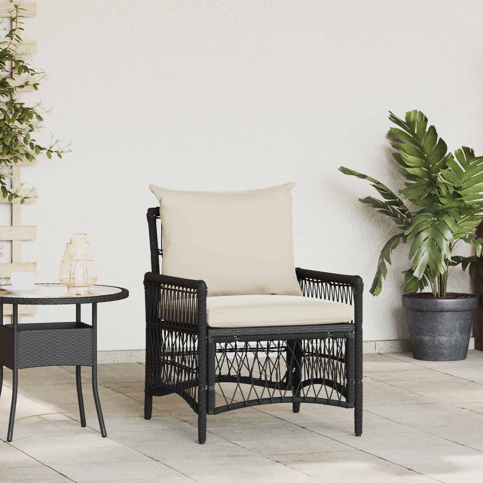 Gartenstuhl Schwarz Poly-Rattan