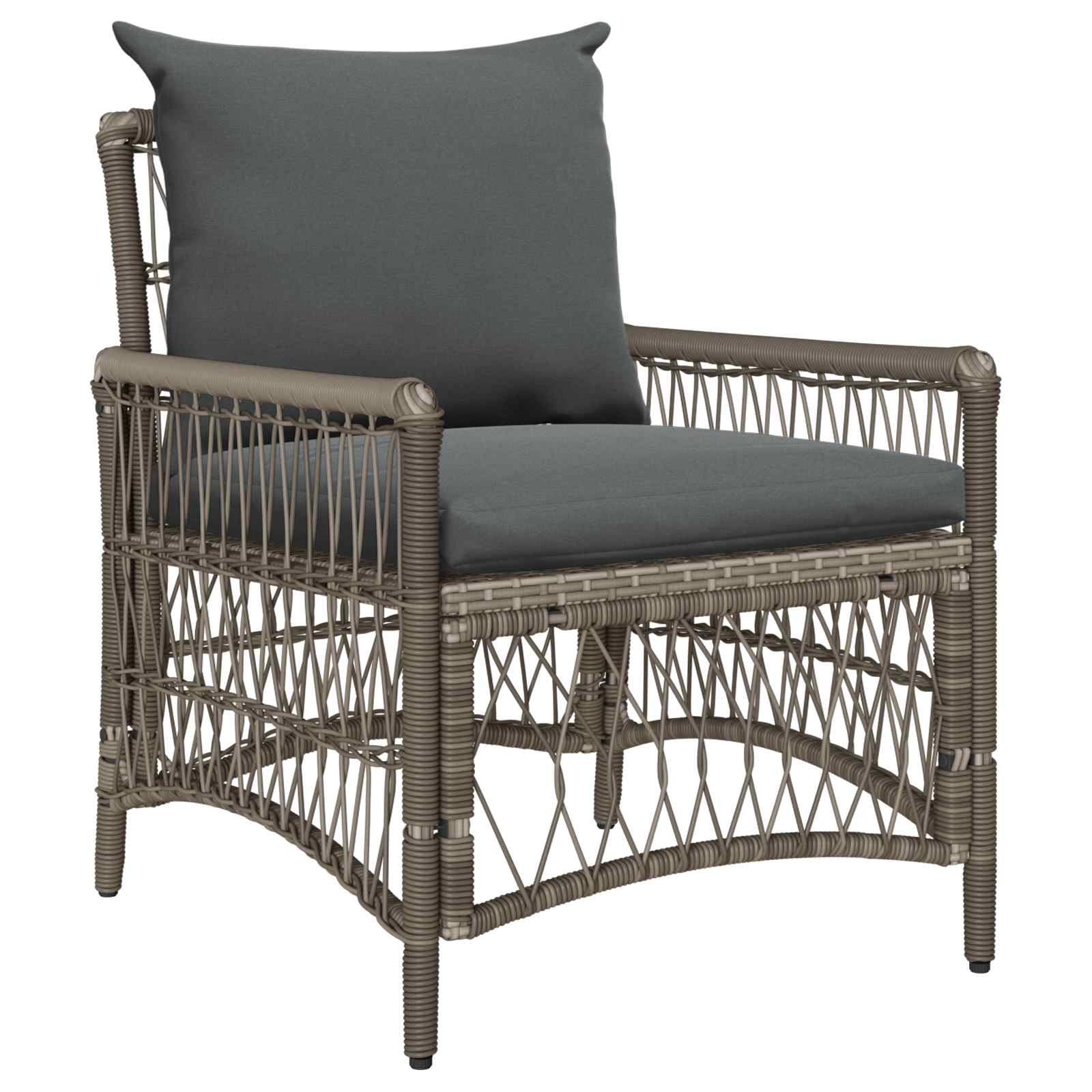 Gartenstuhl Grau Poly-Rattan