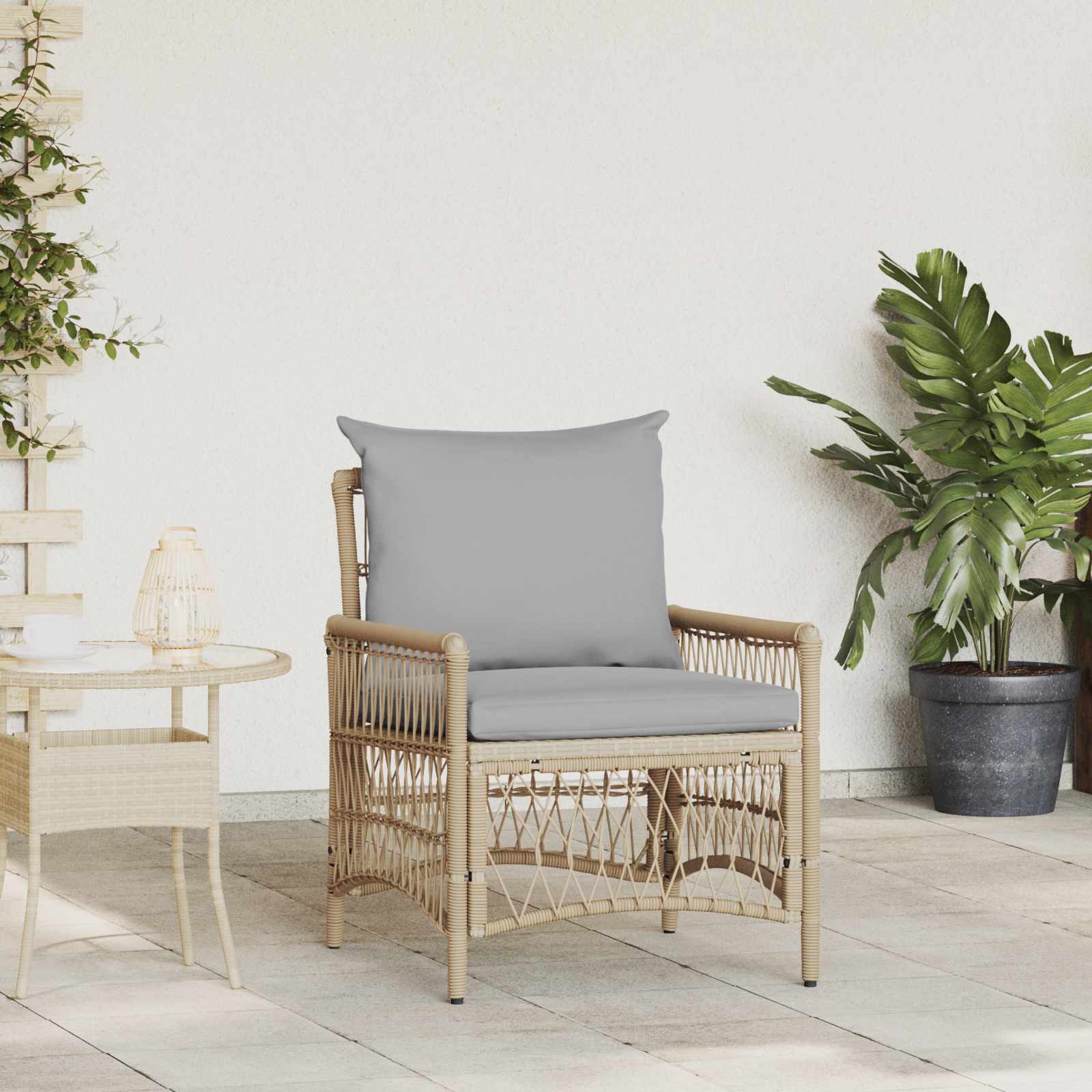 Gartenstuhl Beige Poly-Rattan