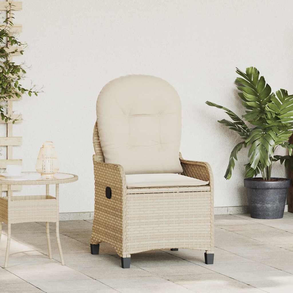Liegestuhl Beige Poly-Rattan