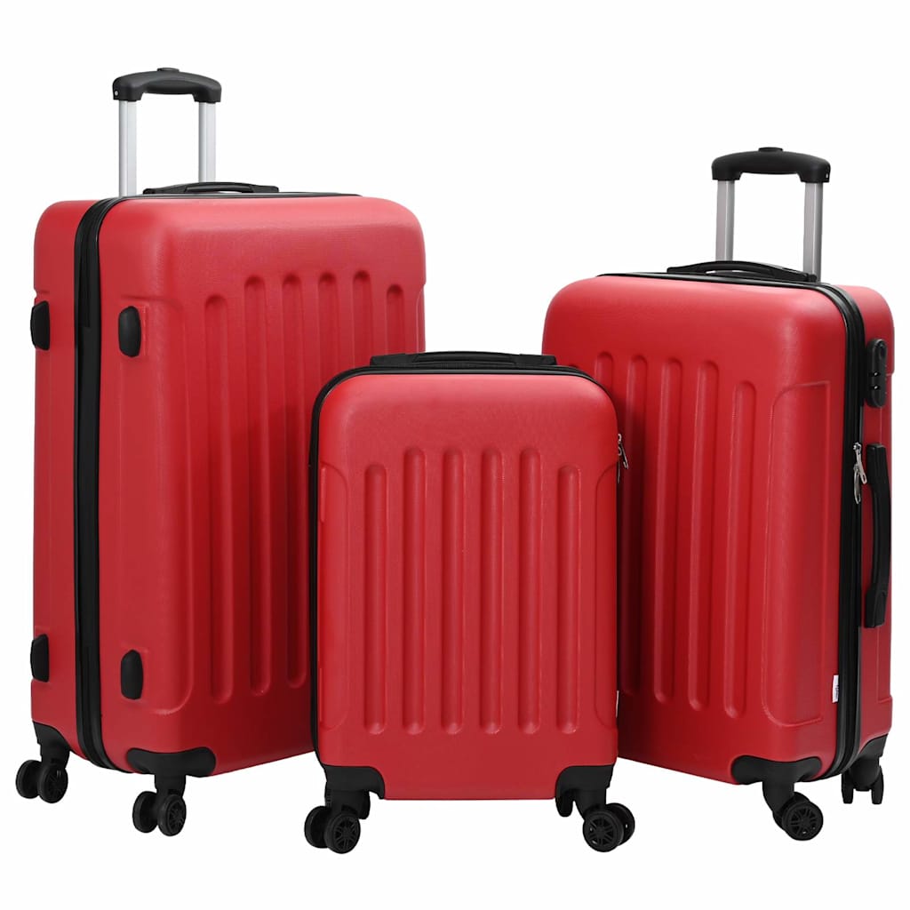Koffer mit Schloss 3 Stk. Rot 50 x 31 x 78 cm ABS Kunststoff