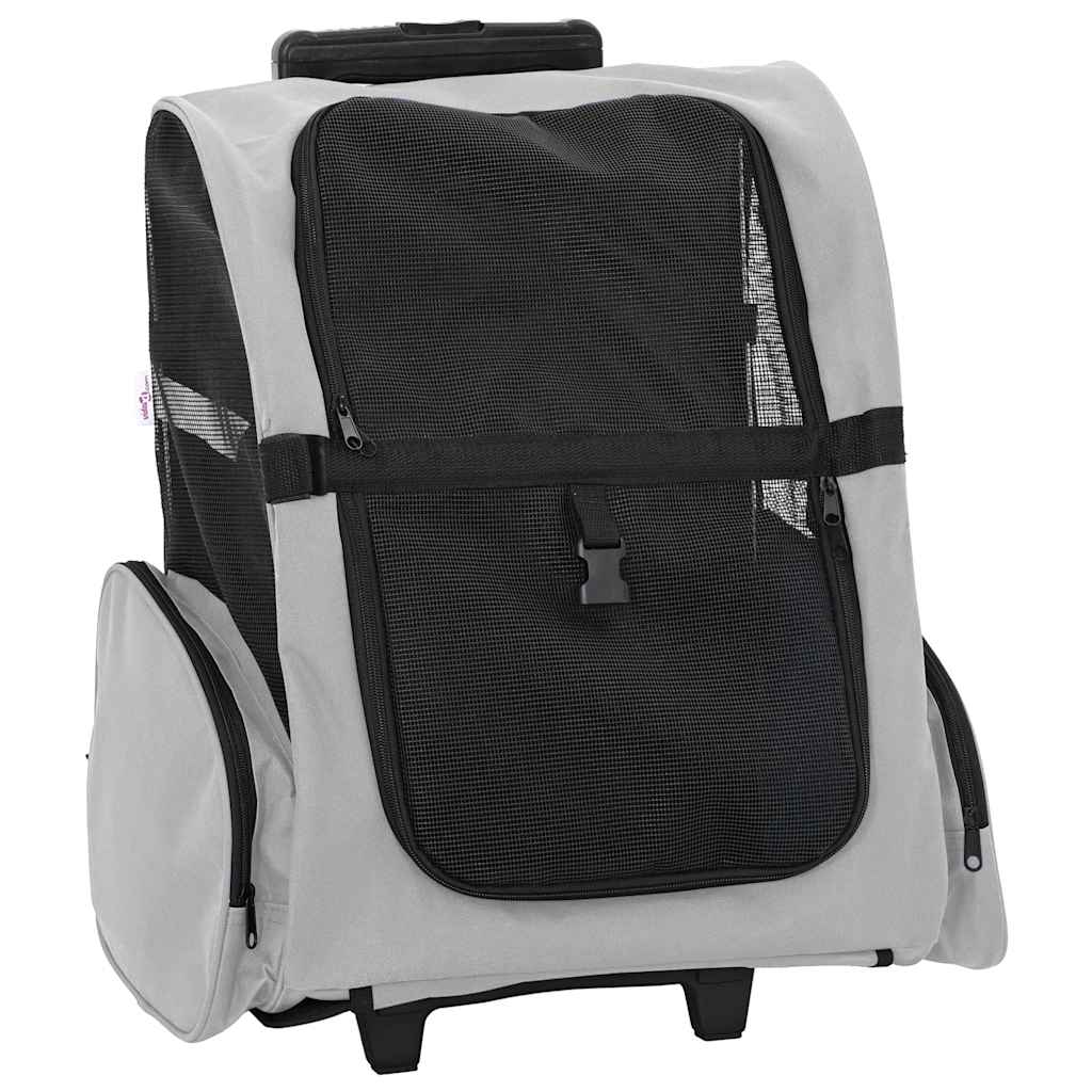 Trolley für Haustiere 3-in-1 Grau 48x32x(57-106) cm cm Oxford-Gewebe