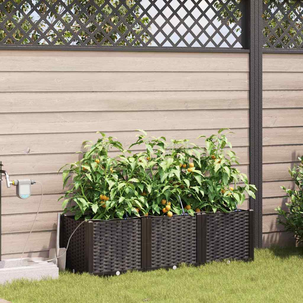 Garten-Pflanzgefäß 3 Stk. Braun 120 x 40 x 37,5 cm PP