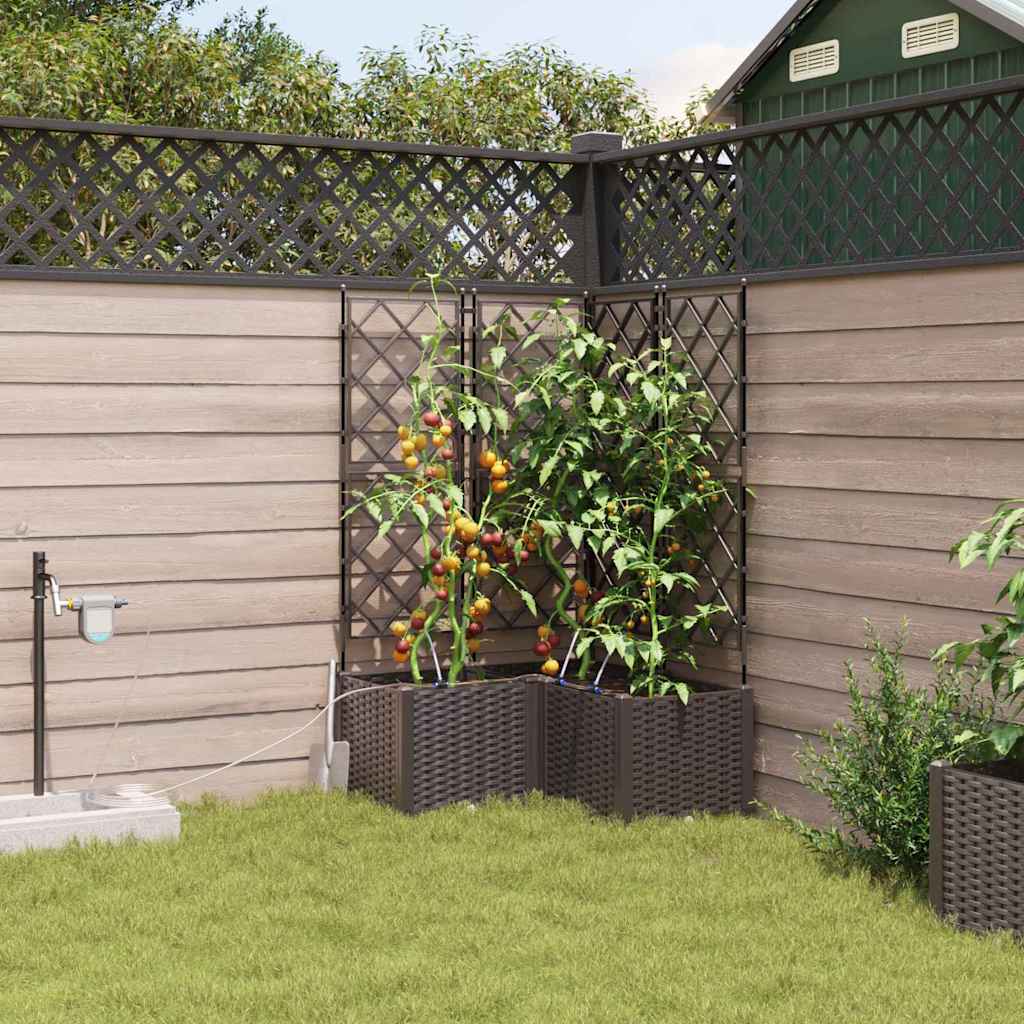 Garten-Pflanzgefäß 3 Stk. Braun 80 x 80 x 142 cm PP