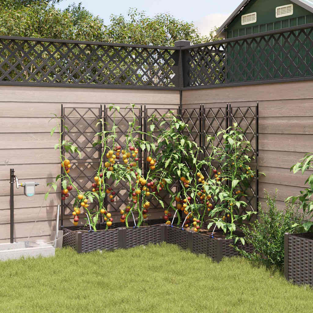 Garten-Pflanzgefäß 5 Stk. Braun 120 x 120 x 126 cm PP