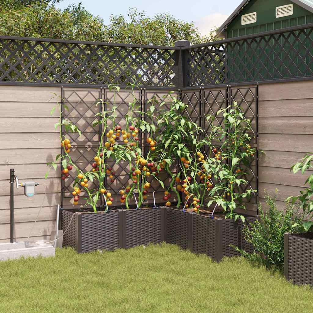 Garten-Pflanzgefäß 5 Stk. Braun 120 x 120 x 142 cm PP