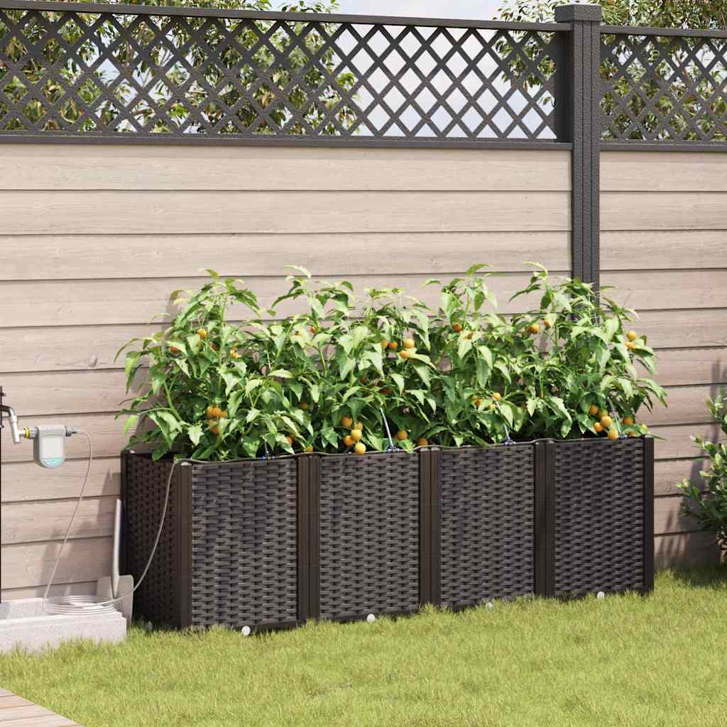 Garten-Pflanzgefäß 4 Stk. Braun 160 x 40 x 52 cm PP
