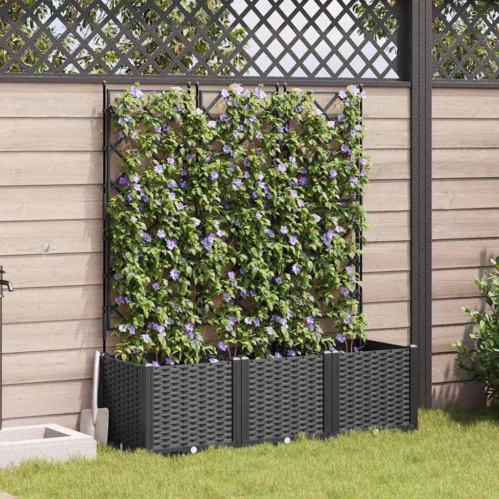 Garten-Pflanzgefäß 3 stk. Schwarz 120 x 40 x 143 cm PP