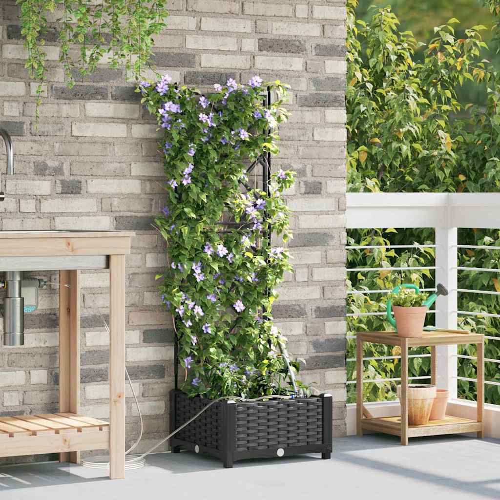 Garten-Pflanzgefäß Schwarz 40 x 40 x 126 cm PP