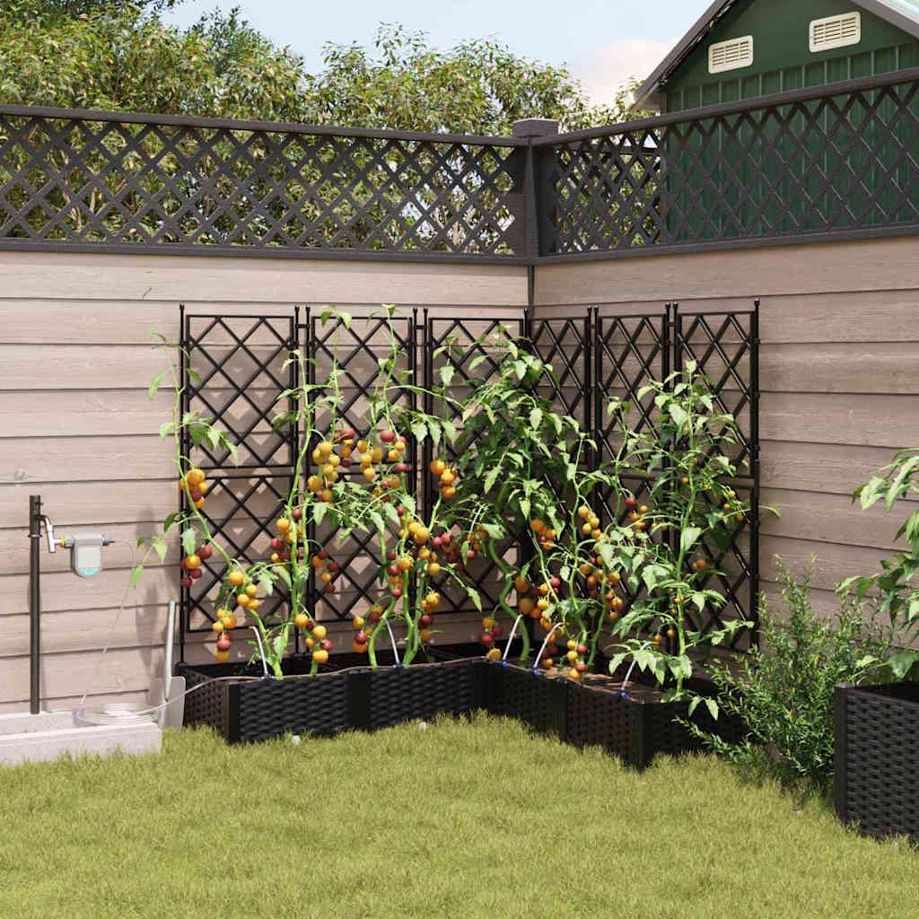 Garten-Pflanzgefäß 5 Stk. Schwarz 120 x 120 x 126 cm PP