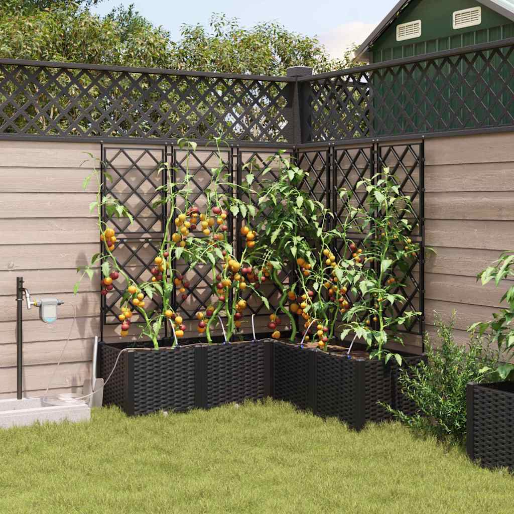 Garten-Pflanzgefäß 5 stk. Schwarz 120 x 120 x 142 cm PP