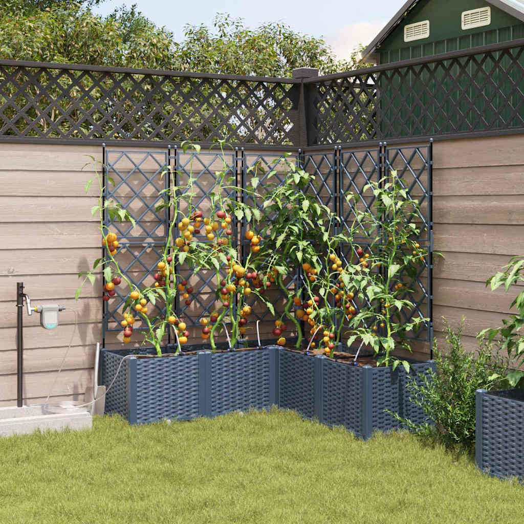 Garten-Pflanzgefäß Grau 40 x 40 x 125,5 cm PP