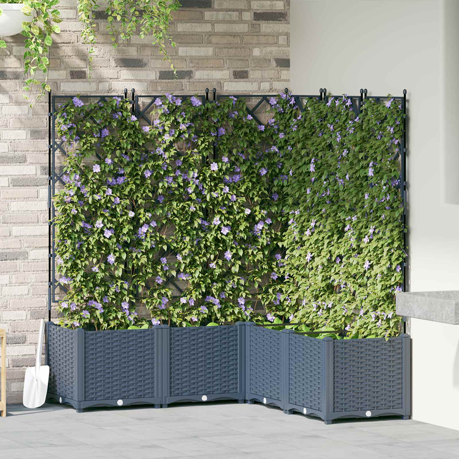 Garten-Pflanzgefäß 5 stk. Grau 120 x 120 x 143 cm PP
