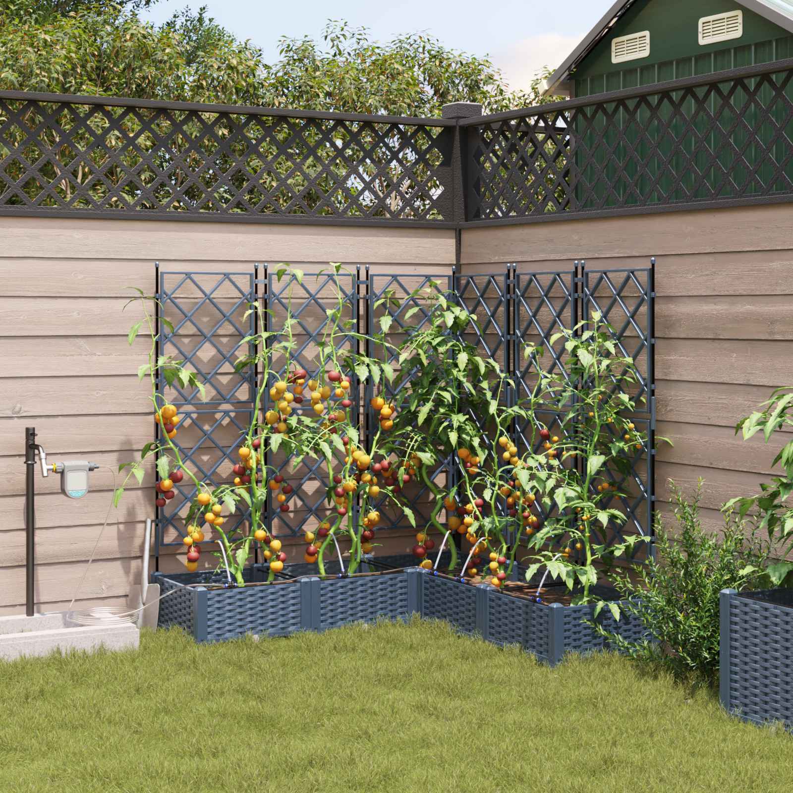 Garten-Pflanzgefäß 5 Stk. Grau 120 x 120 x 126 cm PP