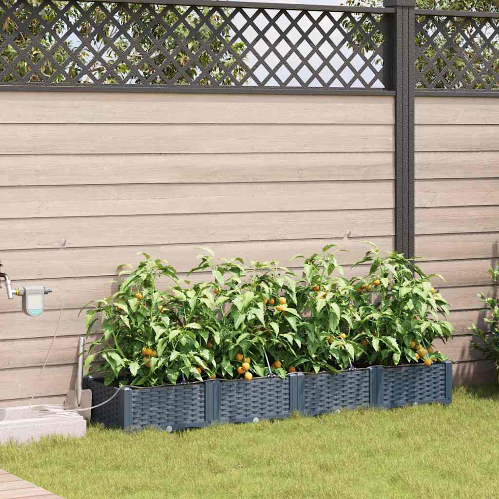 Garten-Pflanzgefäß 4 Stk. Hellgrau 160 x 40 x 22 cm PP