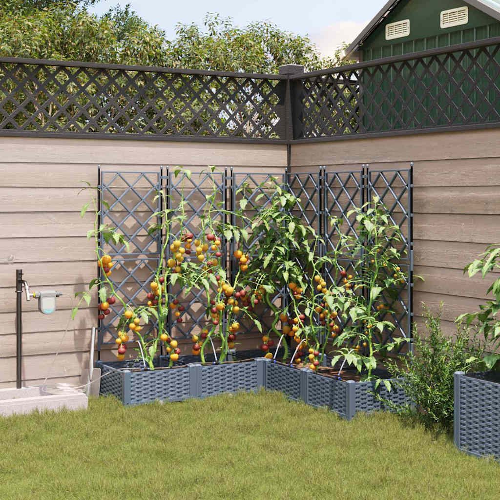 Garten-Pflanzgefäß 5 Stk. Hellgrau 120 x 120 x 126 cm PP