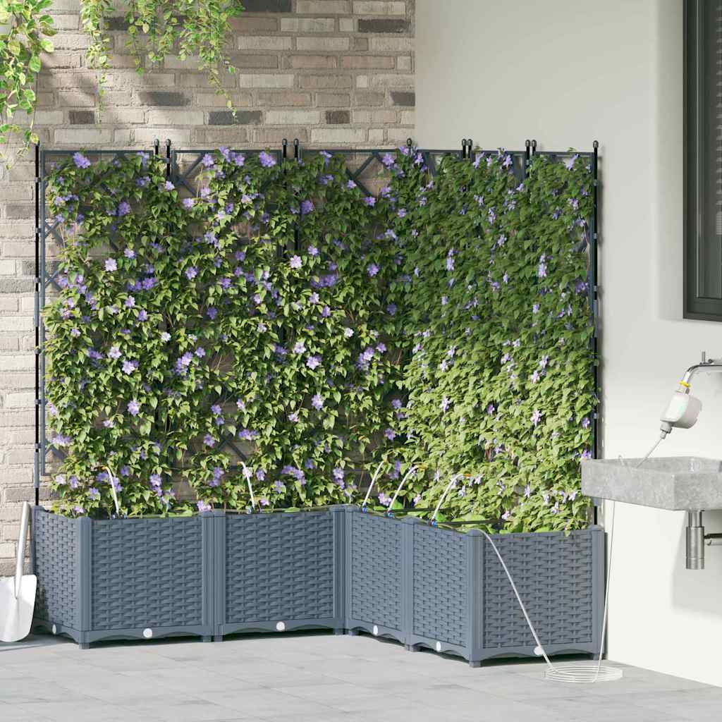 Garten-Pflanzgefäß 5 Stk. Hellgrau 120 x 120 x 142 cm PP