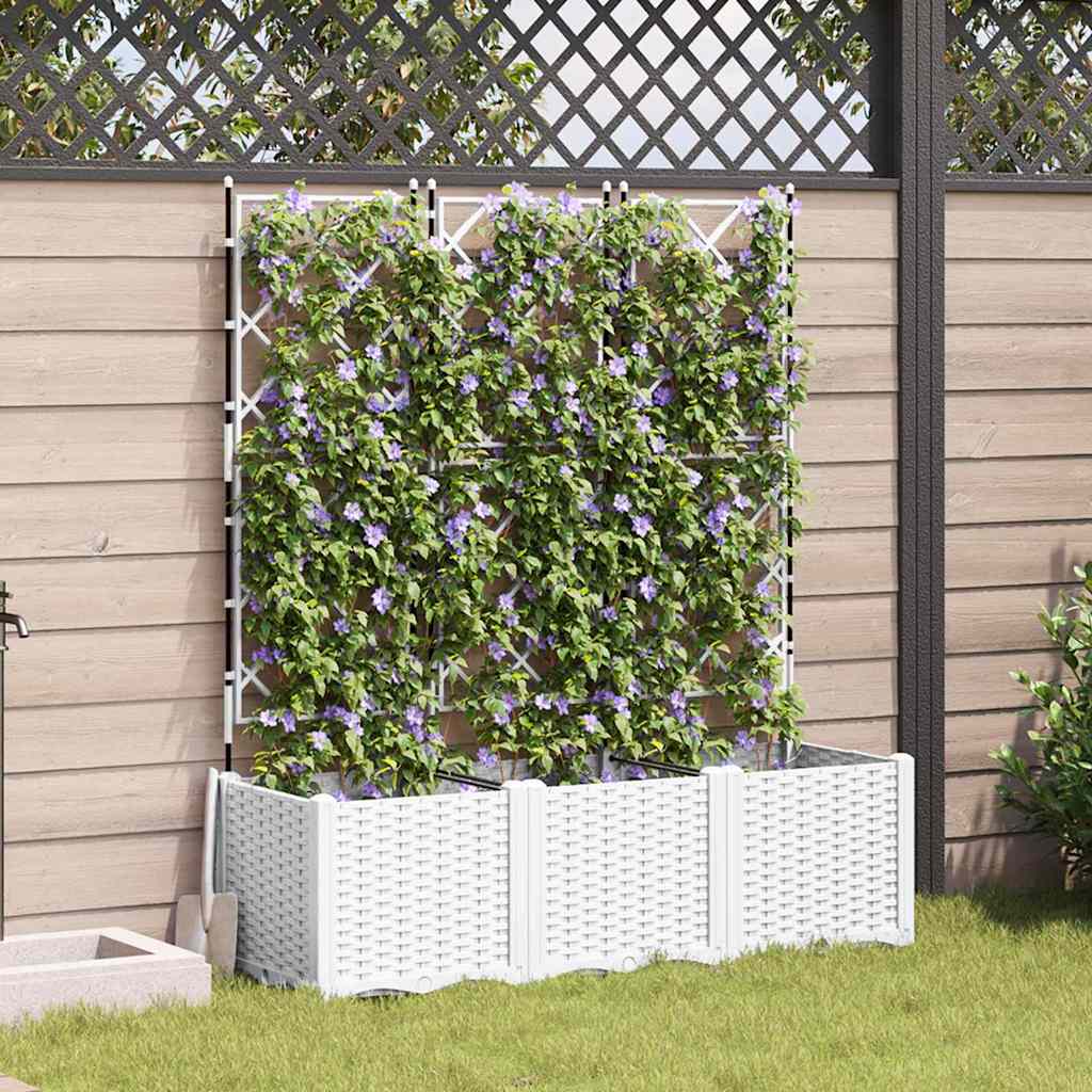 Garten-Pflanzgefäß 3 stk. Weiß 120 x 40 x 143 cm PP