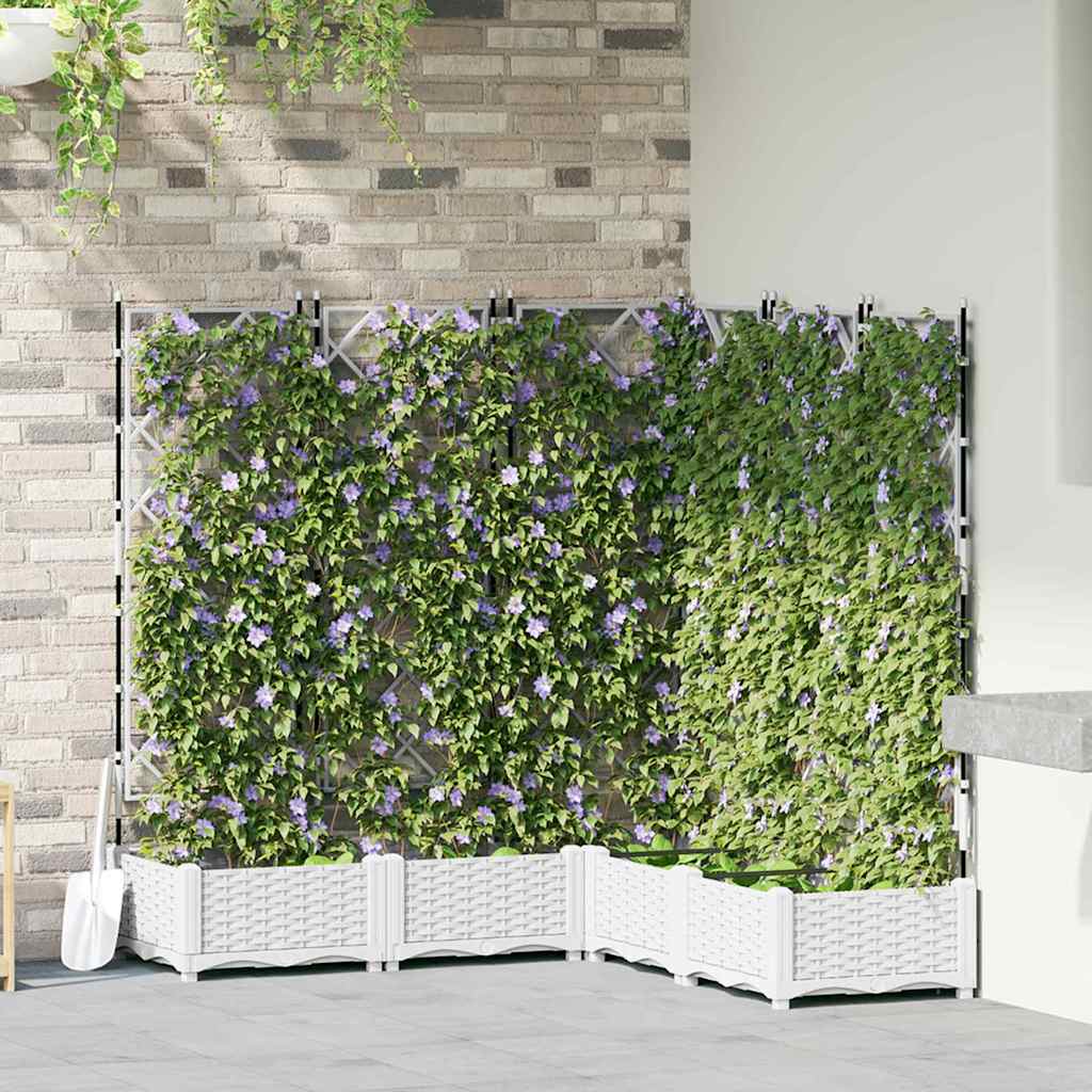 Garten-Pflanzgefäß 5 stk. Weiß 120 x 120 x 125,5 cm PP
