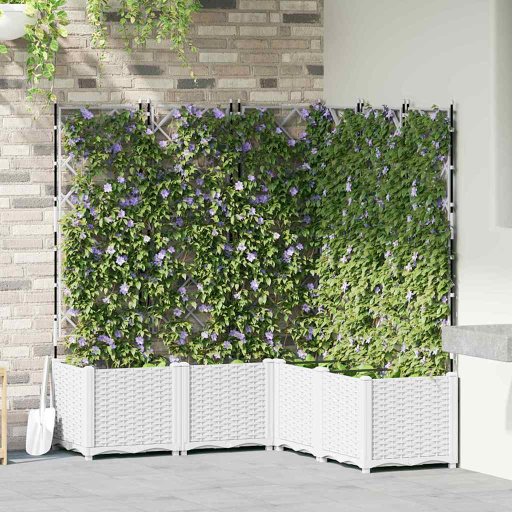 Garten-Pflanzgefäß 5 stk. Weiß 120 x 120 x 143 cm PP