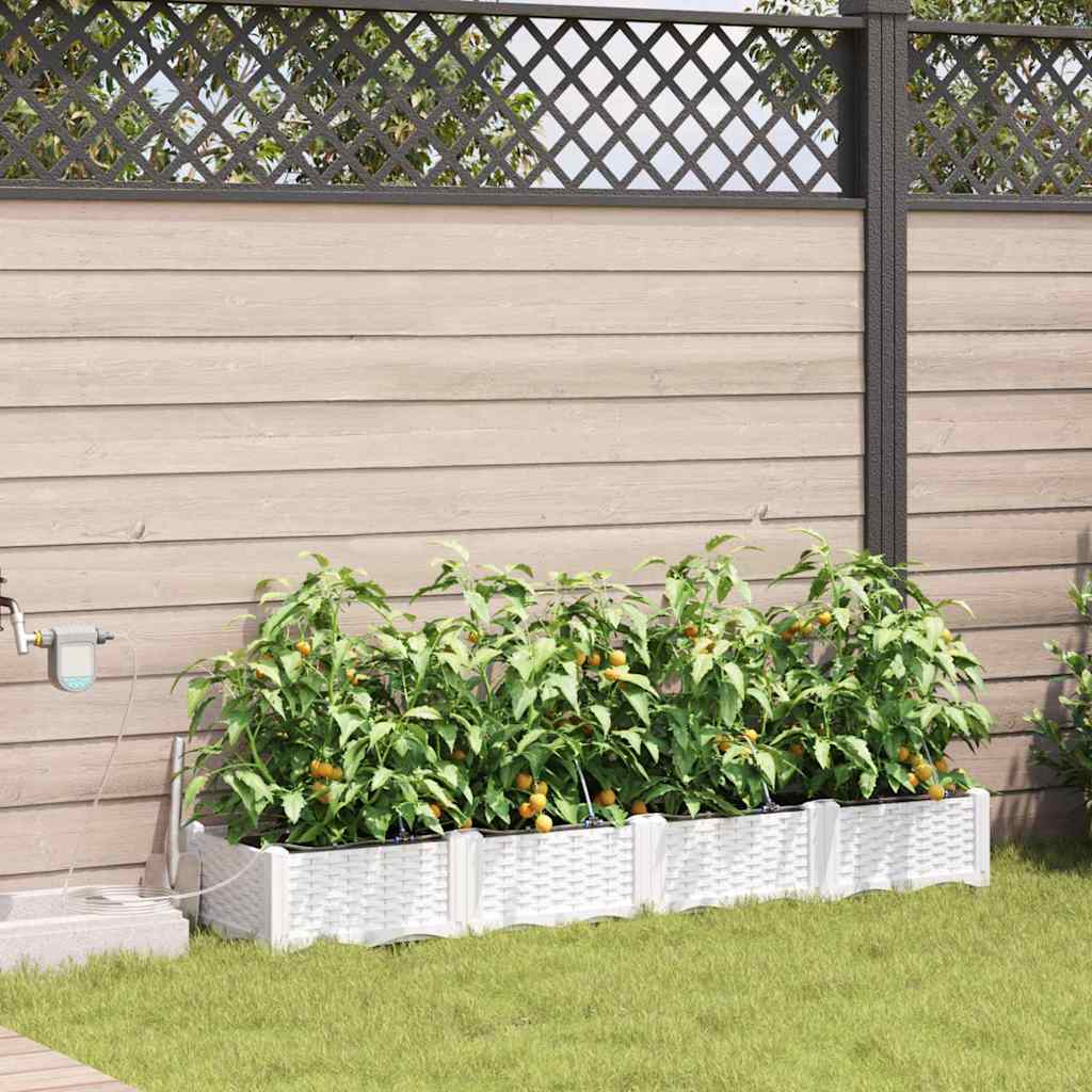 Garten-Pflanzgefäß 4 Stk. Weiß 160 x 40 x 22 cm PP