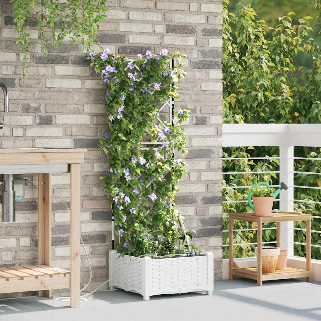 Garten-Pflanzgefäß Weiß 40 x 40 x 126 cm PP