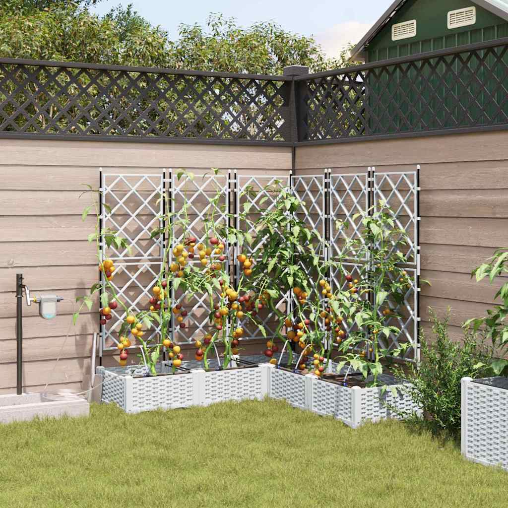 Garten-Pflanzgefäß 5 Stk. Weiß 120 x 120 x 126 cm PP