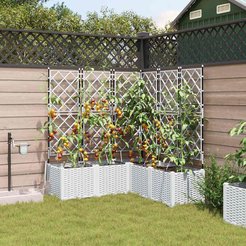 Garten-Pflanzgefäß 5 Stk. Weiß 120 x 120 x 142 cm PP