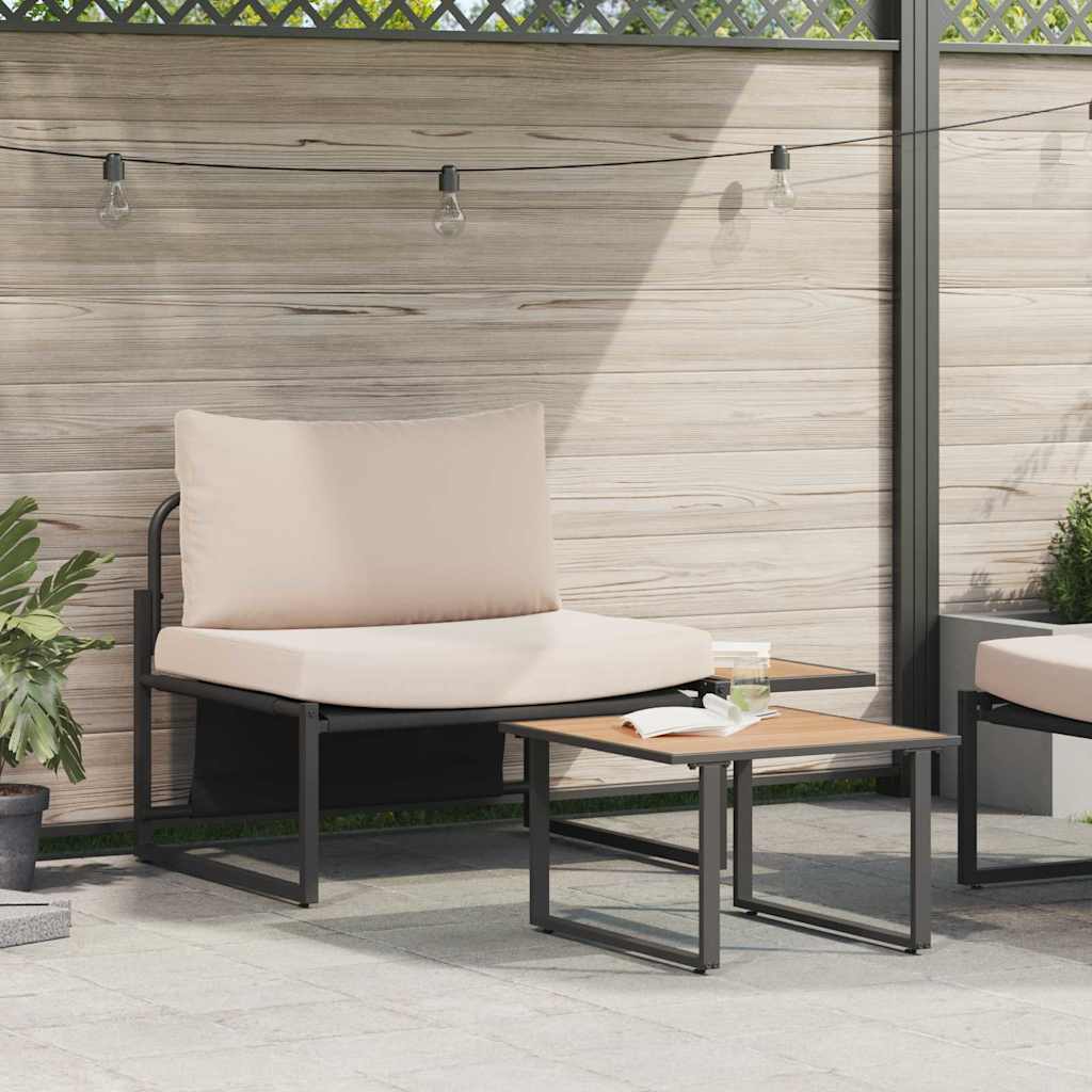 Gartensofa-set 2 stk. Taupe Stahl