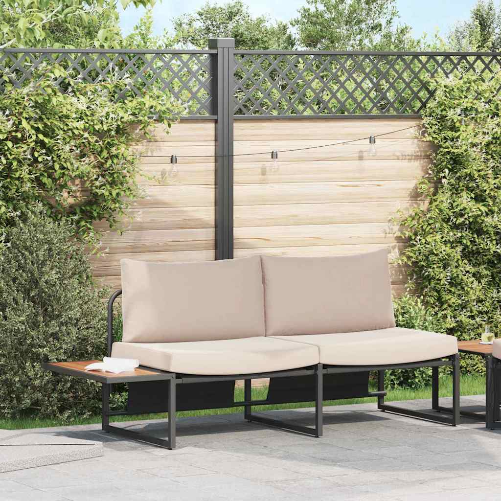 Garten-Sofa 2-Sitzanzahl Taupe Stahl
