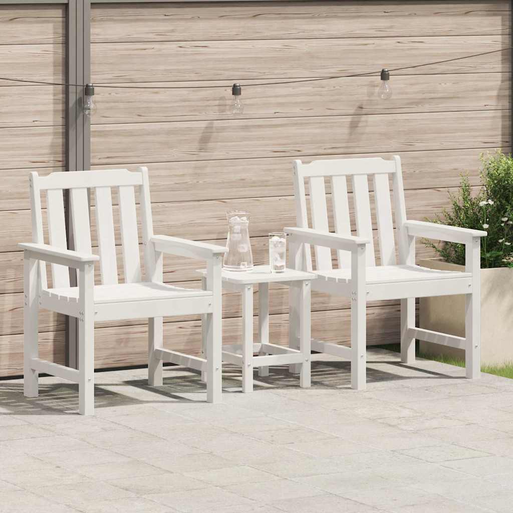 Garten-Esszimmerstuhl 2 stk. Weiß HDPE