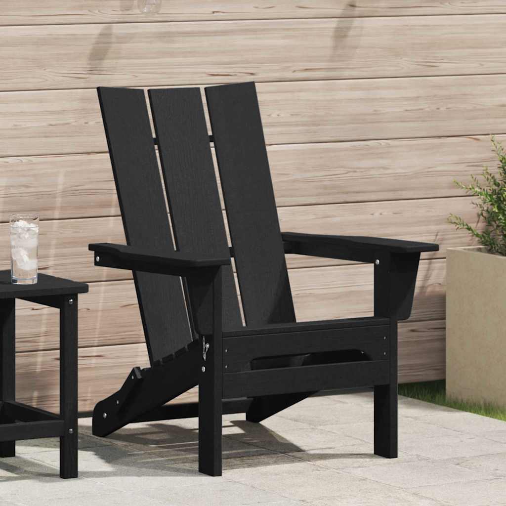 Klappbarer Adirondack-Stuhl Schwarz 80,5 x 74,5 x 92 cm HDPE