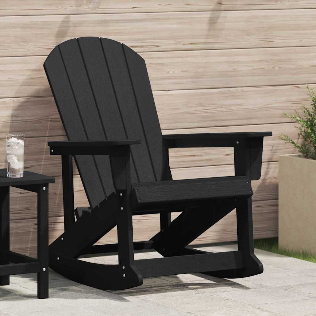 Adirondack-Schaukelstuhl Schwarz HDPE