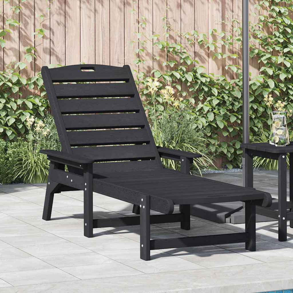 Sonnenliege Schwarz HDPE