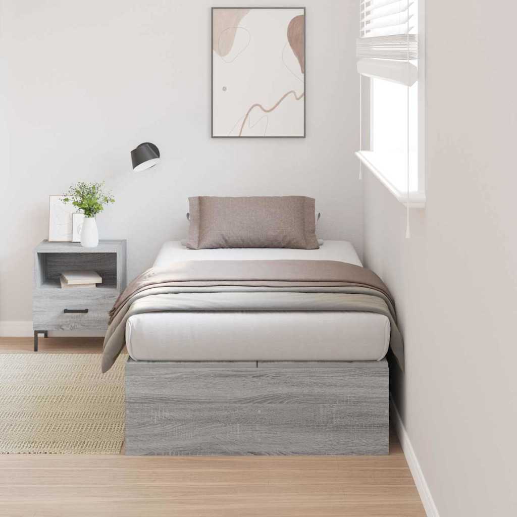 Aufbewahrungsbettgestell mit Speicher Graues Sonoma 90 x 200 cm