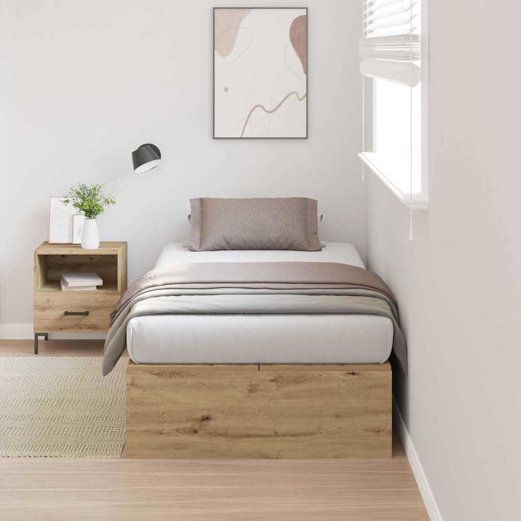 Aufbewahrungsbettgestell mit Tür Artisan-Eiche 100 x 200 cm