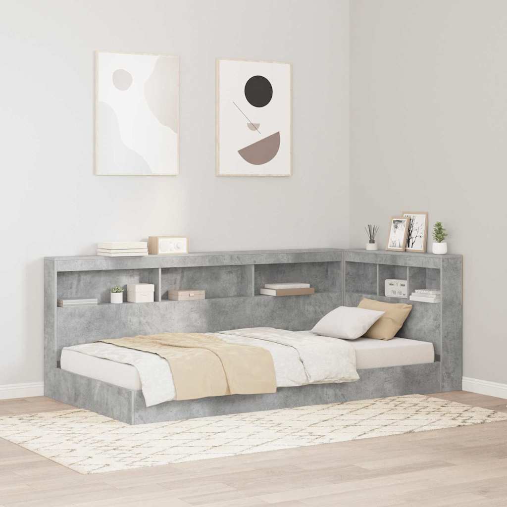 Aufbewahrungskopfteil Beton Grau Holzwerkstoff