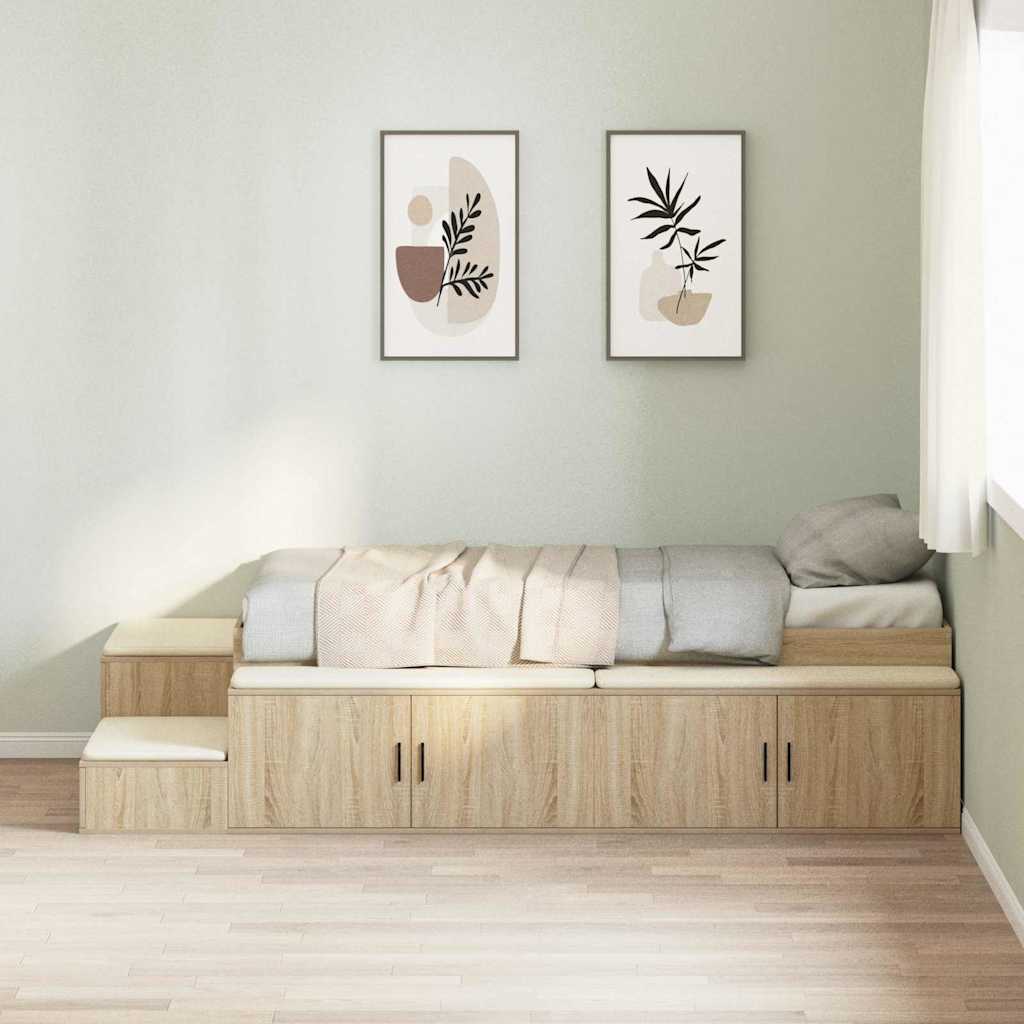 Aufbewahrungsbettgestell Sonoma-Eiche 75 cm Holzwerkstoff