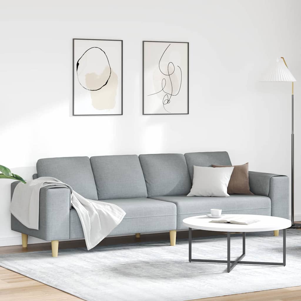 Wohnzimmer Couch Hellgrau 250 x 77 x 76 cm Polyester