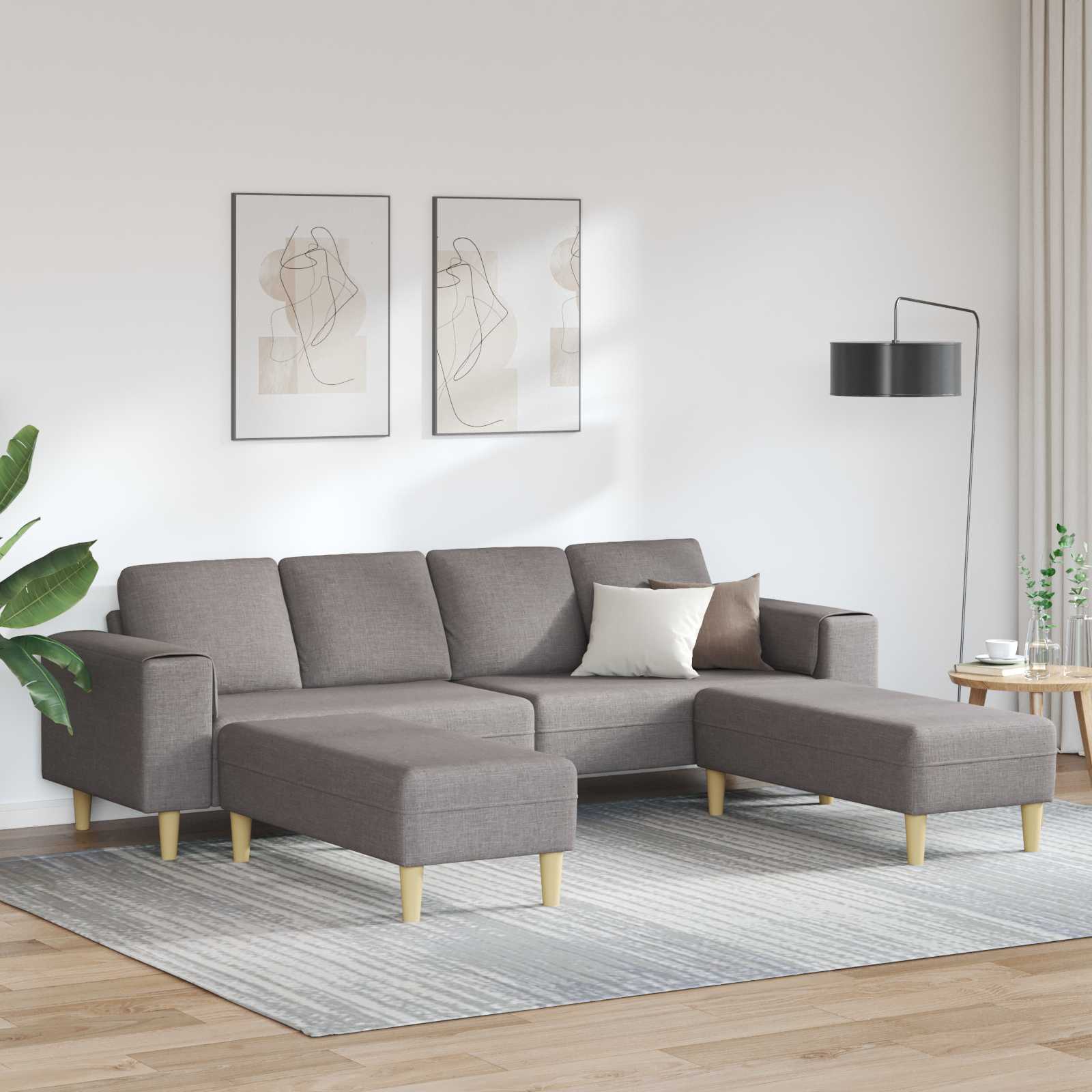 Wohnzimmer Couch 3 stk. Taupe Polyester