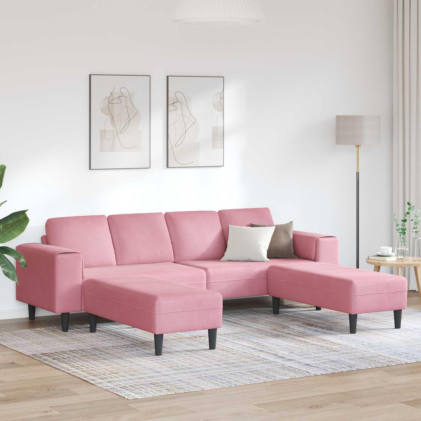 Wohnzimmer Couch 3 stk. Rosa