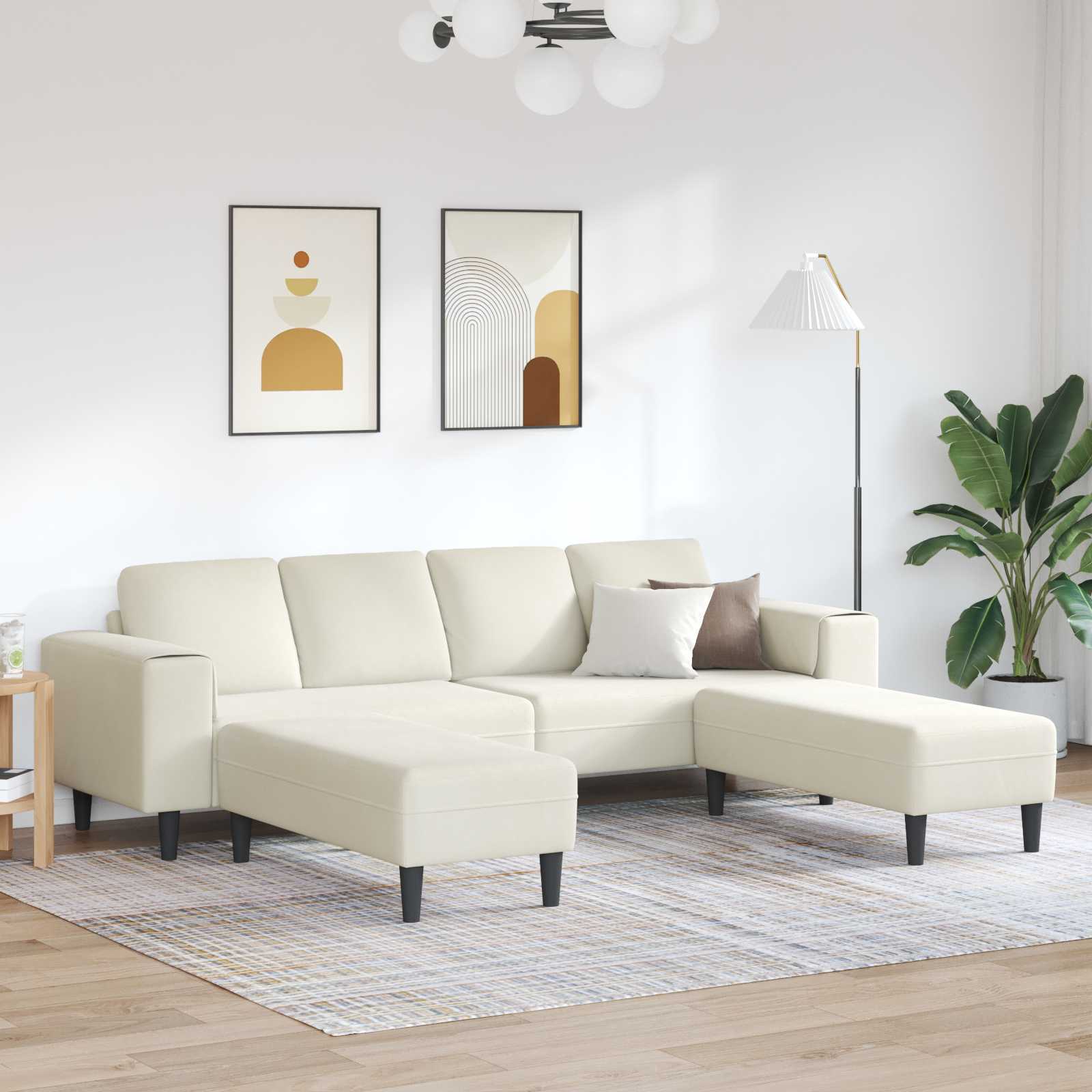 Wohnzimmer Couch 3 stk. Creme